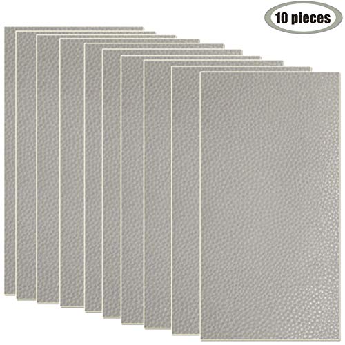 10 Pieces Leather Patches Leather Repair Kit for Couch Furniture Sofas Car Seats Handbags Jackets 3.9 x 7.9 inch/pcs （Gray）
