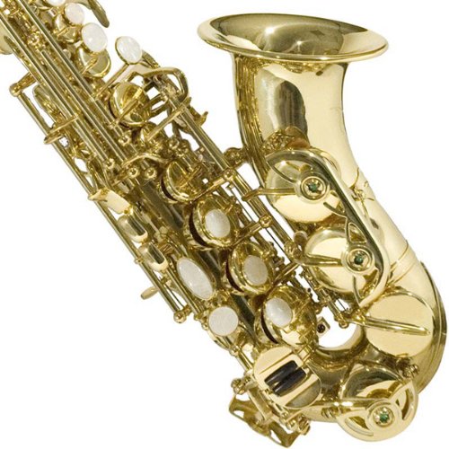 Mendini by Cecilio MSSCSL+92D Gold Lacquer Curved B Flat Soprano