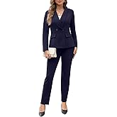 Women's Fall Business Pant Suit Long Sleeve Formal 2 Piece Blazer Set Casual Office Work Outfits 2024