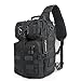 Tactical Sling Backpack Bag Military Molle Assault Pack Rucksack Daypack for Outdoors Camping Hiking Hunting (Black)
