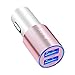 iPhone Car Charger, ZUOQI 24W/4.8A High Speed Dual Port USB Car Adapter for Apple iPhone 7 Plus/ 7 /6 Plus/ 6S/6/6 S Plus/ iPad/iPod, Samsung Galaxy S6 S6 Edge S5, HTC One M8 M9 and More-Rose Gold