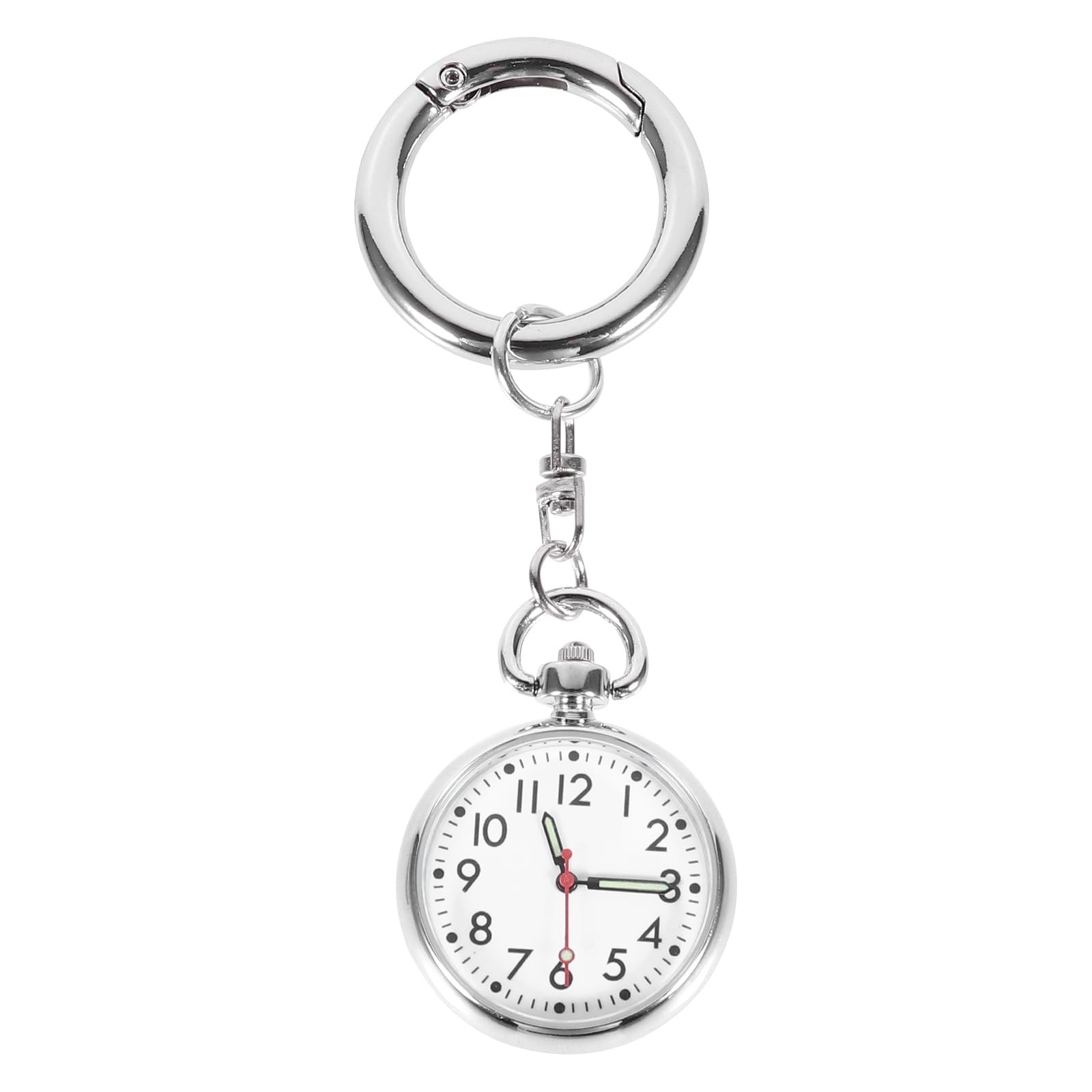 Watch Fob Watch Classical Pocket Key Chain Pendant Lapel Pin Silver
