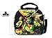 TMNT Ninja Turtles Lunch Box Carry Bag with Shoulder Strap and Water Bottle (BLACK)