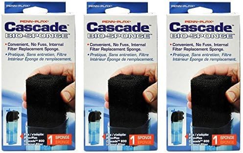 Penn Plax Cascade 600 Internal Filter Replacement Cartridges (3-Pack Bio Foam)