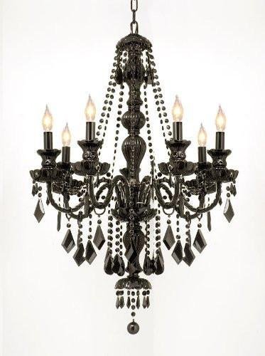 New Jet Black Gothic Crystal Chandelier Lighting H37 X W26
