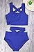 Womens Bandage Sexy Bathing Suits Hollow Out Designed Swimsuits Bikini Set Blue L