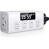Indoor Countdown Timer Outlet, NEARPOW Auto Shut Off Timers with Large Screen,Customize Countdown,Repeat and Memory Function, Plug In Timers for Electrical Outlet for Charger Lights, 3-Prong 15A/1875W