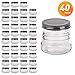 QAPPDA Mini Mason Jars Glass Canning Jars,5 OZ Jelly Jars With Regular Lids(Black) Small Jars for Honey,Jam,Favors,Baby Foods,Spice Jars 40 PACK