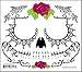 Black Lacey Web Sugar Skull Day of the Dead Temporary Face Tattoo