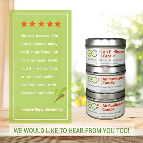 EC3 Air Purification Candles, 3Pack, Natural, No Added Fragrance