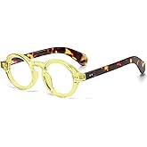 ZIMUSUN Round Frame Glasses for Women Men Small Circle Clear Lens Glasses Blue Light Non-prescription Eyeglasses