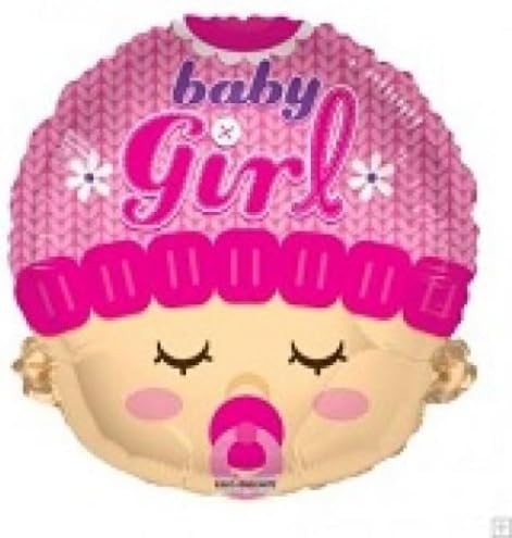 Baby Girl Head Balloon 18" Gender Reveal Shower Baby Party Foil Mylar Helium