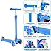 BELEEV Kick Scooter for Kids 3 Wheel Scooter, 4 Adjustable Height, Lean to Steer with LED Light Up Wheels for Children from 3 to 13 Years Old (Sky Blue)