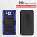 Lumia 950 Case, Combo Rugged Shell Cover Holster with Built-in Kickstand and Holster Locking Belt Clip + Circle(TM) Stylus Touch Screen Pen And Screen Protector - Blue