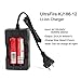 UltraFire 18650 Battery and Charger Combo Rechargeable Lithium Battery 2600mAh MAX 3.7V (2 Pack) and Li-ion Battery Charger for Handheld Flashlight Torch