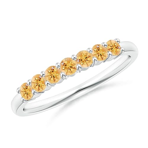 Angara Half Eternity Seven Stone Citrine Wedding Band for Women in