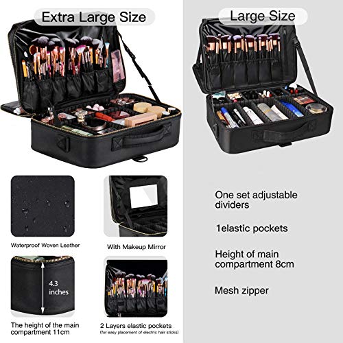 JAZZ GORDEN Professional Artist Makeup Travel Case with Mirror