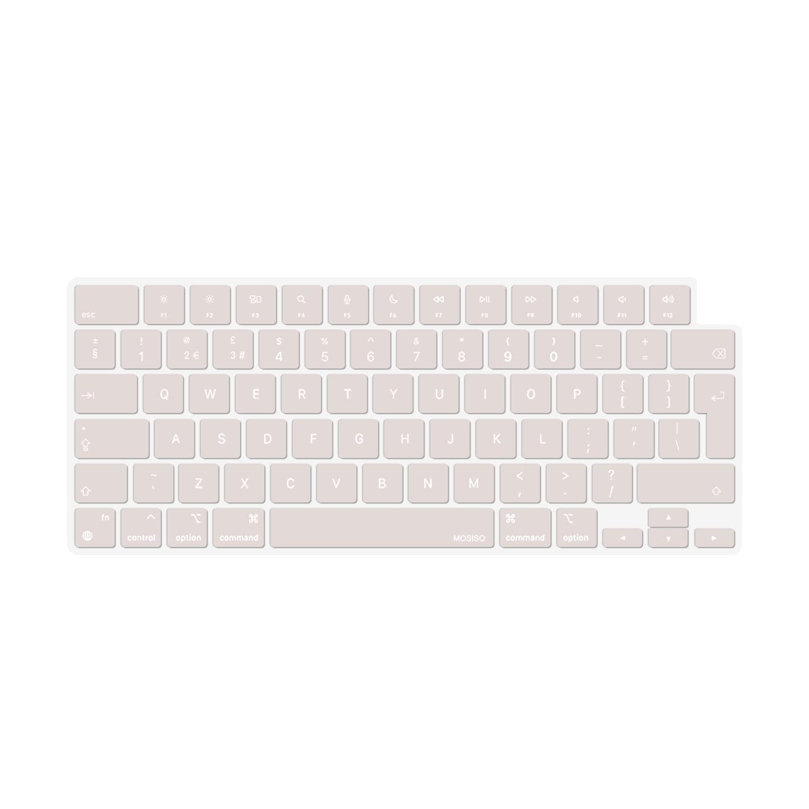 MOSISO Keyboard Cover Skin Compatible with MacBook Air 13.6 M3 A3113 M2 A2681 2025-2022, for MacBook Air 15 2025-2023, for Mac Pro 14/16 inch M4 M3 M2 M1 2021-2025, EU Layout, Rock Gray