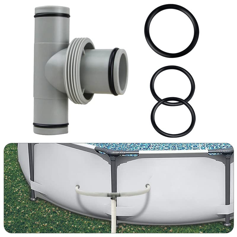 VDYXEW T-Piece Pool Hose Connector, 32 mm to 38 mm, 3-Way Hose Connector Adapter, Fit for Intex, Bestway and Other Above Ground Pools Hose