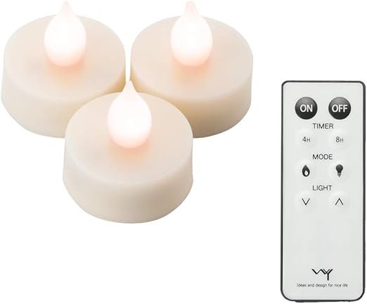 Amazon 新品 Wy Ledティーライトキャンドル 3 9cm リモコン付き ボタン電池付き 自動タイマー Wy Ledset007 ホワイト 3個 Wy キャンドルライト