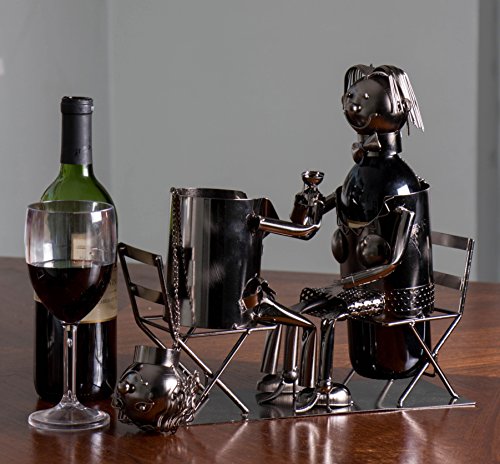 image for Gotega Clever Creations Couple Wine Bottle Holder Premium Metal Design