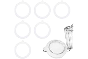 6PCS Silicone Jar Gaskets, Large 4.5Inch Airtight Rubber Seals Rings for Glass Jars Replacement Gasket Leak-Proof Canning Jar