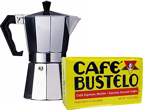 Bustelo Cuban Style Coffee and 3 Cup Coffee Maker Packager