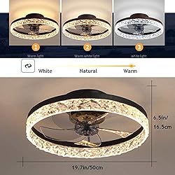 PSHRFANST 19.7" Ceiling Fan with Lights, Dimmable