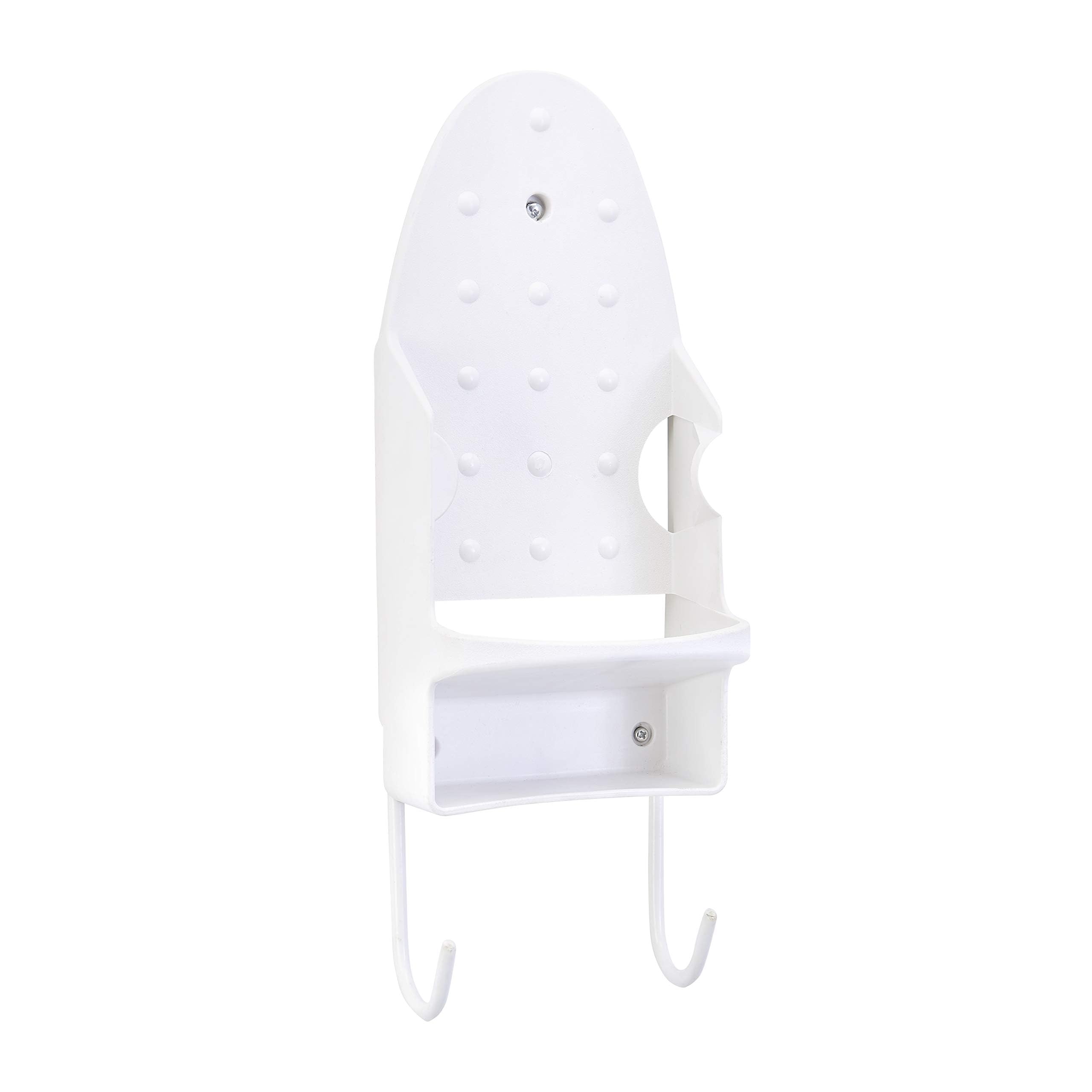 Wall Mount Iron and Ironing Board Organizer Laundry Room Storage Fits Smaller Irons Easy Assembly White