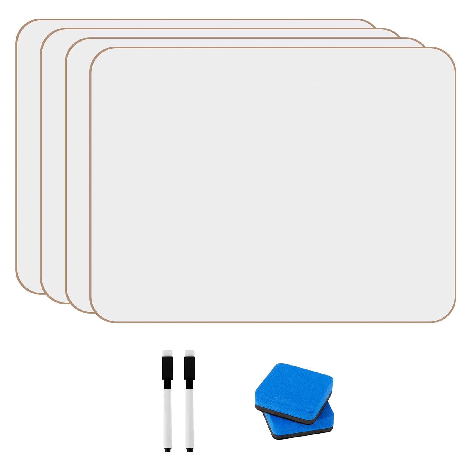bssmmai 4 Pack Mini Dry Erase White Board, Dry Erase Mini Whiteboard A4, 22.5 x 30 cm Double Sided Whiteboard, Durable Portable White Boards for Students Classroom Home and Office