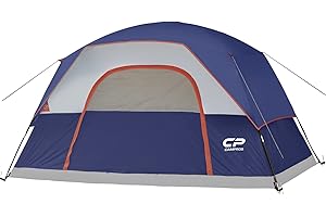 CAMPROS CP Tent 3/4/6/8 Person Camping Tents, Waterproof Windproof Family Dome Tent with Rainfly, Large Mesh Windows, Wider Door, Easy Setup, Portable with Carry Bag