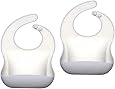 Lot de 2 bavoirs en silicone doux et imperméable faciles à nettoyer et à séchage rapide