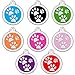 CNATTAGS Stainless Steel with Enamel Pet ID Tags Designers Round Paws