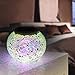 Exlight Solar Table Lamp Color Changing Mosaic Glass Decorative Lamp with 2 Color Modes, Silver