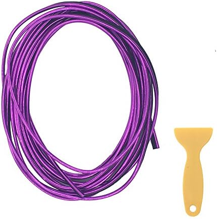 Morainn Car 3D DIY 5 Meters Exterior Decoration Moulding Trim Strip line Electroplating (purple)