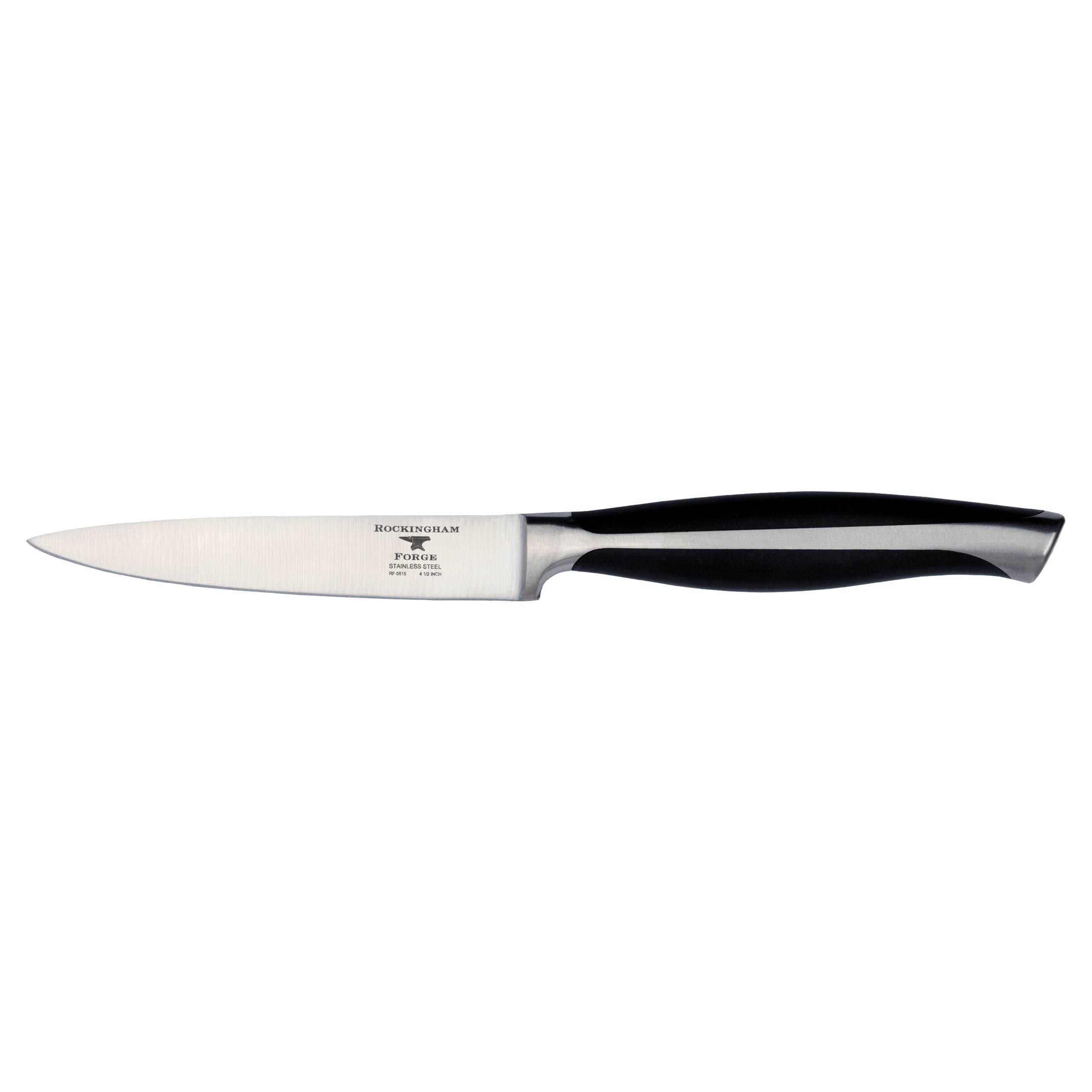 Rockingham Forge Essentials 5500 Series Utility Knife with Black POM Handles, Stainless Steel Blade, 4.5,RF-5515 โ image 1