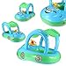 SUPOW(TM) Blue Cartoon Car Swim Float Seat Boat Pool Ring Seat With Sunshade & Canopy For Kids Baby Child Toddler Infant