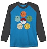 Pokemon Big Boys' Poke Ballz Long Sleeve Raglan Tee