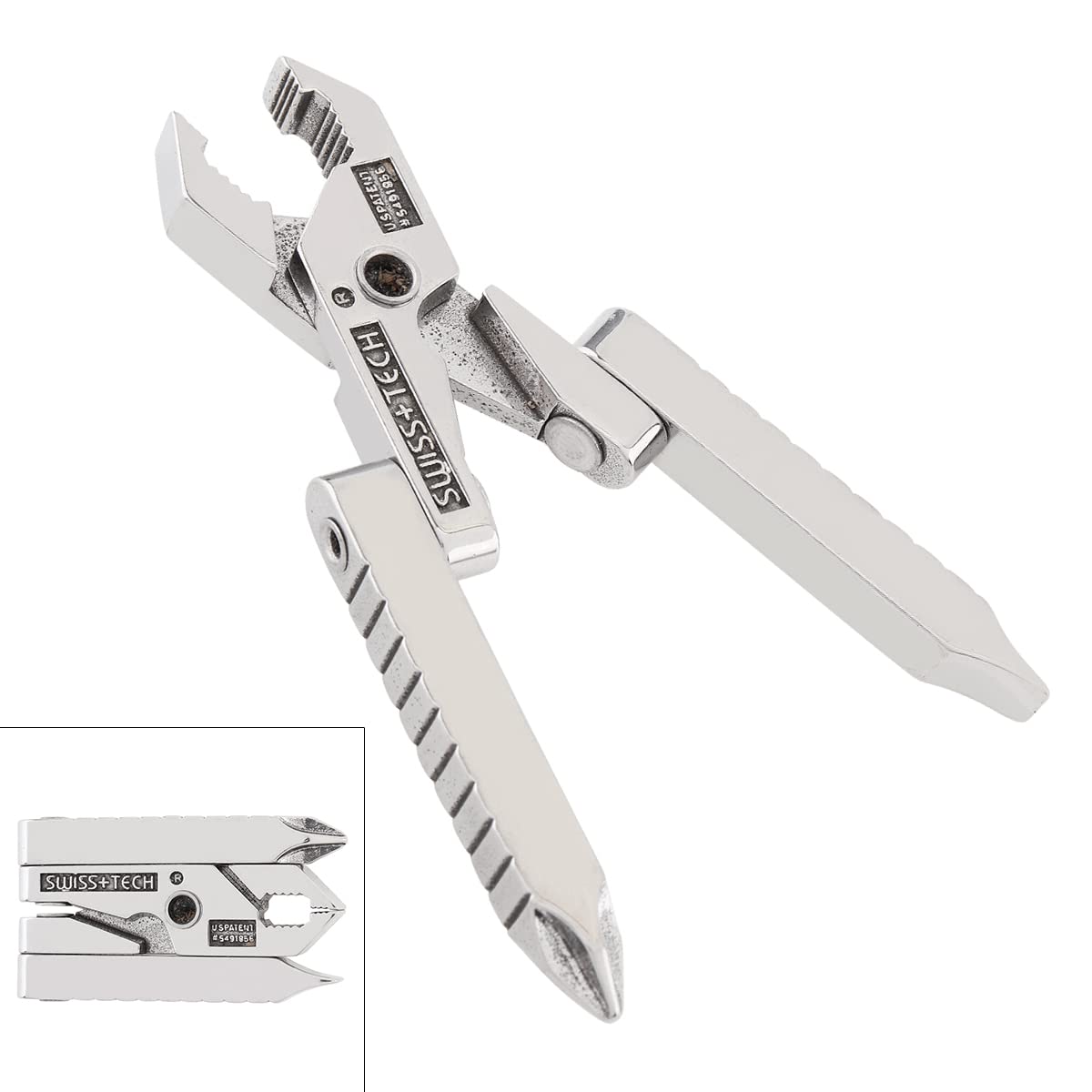 Omninmo Multitool Pliers Universal Multifunctional Mini 420 Stainless Steel Foldable Plier Clamp with Straight Screwdriver and Cross Screwdriver for Keychain Tool