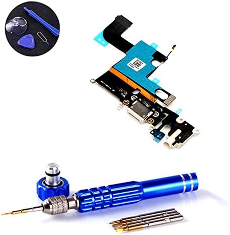 PPdigi Dock Connector for iPhone 6 USB Charging Port Audio Jack Microphone with Tool Set (for iPhone 6, Gold/Silver)