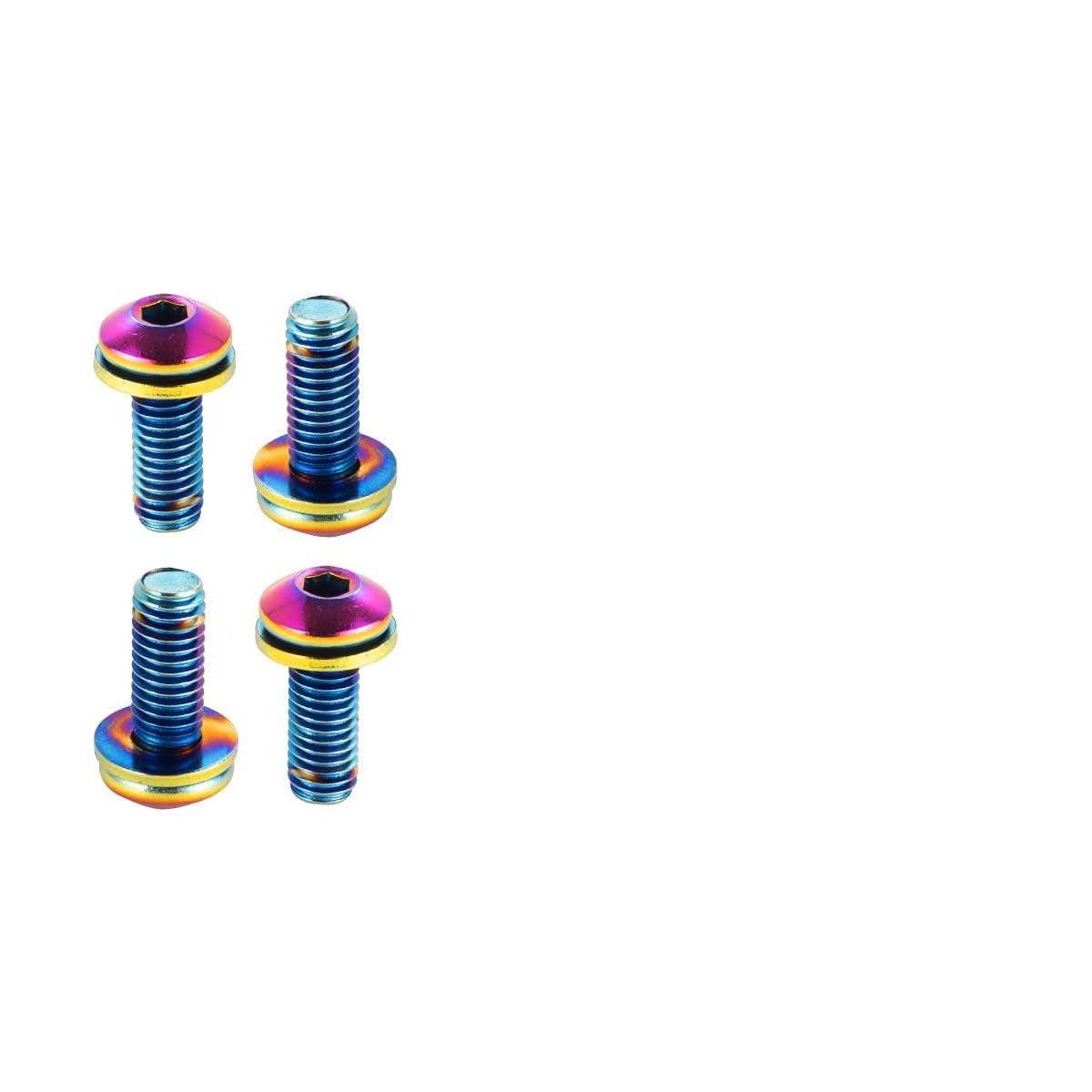 Chooee Water Bottle Cage Bolts M5 x 12mm,4pcs Water Bottle Holder Screws for MTB,Mountain Bike,Road Bicycle Rainbow