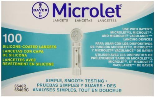 Bayer Contour Bayer Microlet Lancets, 100 Count - Buy Packs and Save (Pack of 2)