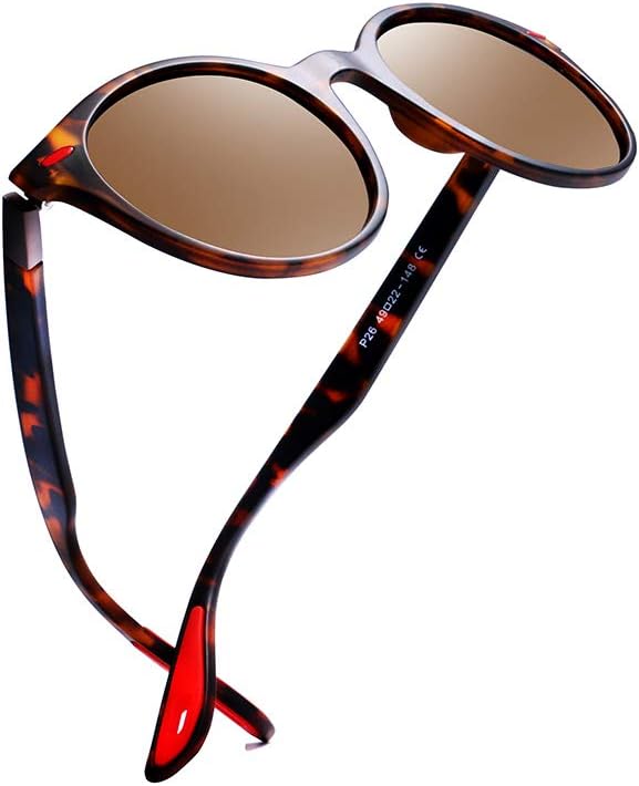 Kimorn Polarized Sunglasses Unisex Oval Frame Classic Red Rubber Temple K0625