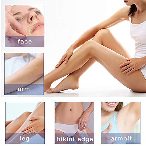 Appareil Chauffe Cire, AIDUE Kit d’Épilation Électrique à la Cire Machine à Épiler Professionnel avec 4x100g Epilation Cire Perles et 30 Spatules en Bois, Idéal pour Femmes Hommes