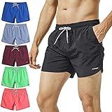 MaaMgic Mens Slim Fit Shorts Quick Dry Swim Trunks with Mesh Lining Male Bathing Suits