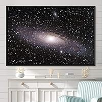 Framed Canvas Wall Art Galaxy Stars Aerial Astronomy & Space Dramatic Global Green Photography Realism Stars - 16x24 inches