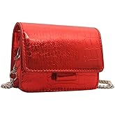 Metallic Evening Mini Silver Purse, Crossbody Bags for Women Y2K Glitter Clutch Handbag for Nightclub Parties