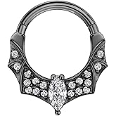 FANSING 316L Surgical Steel Bat Piercing Rings for Septum Daith