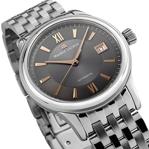 Maurice-Lacroix-Les-Classiques-Automatique-Date-Herren-Armbanduhr-Analog-Automatik-mit-Edelstahl-Band-Zifferblatt-anthrazit-rmisch-LC6027-SS002-310-1