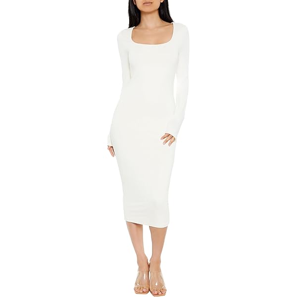 Forever 21 Ribbed Sweater-Knit Dress Black X-Small at Amazon Women's  Clothing store